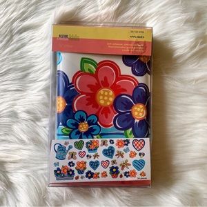 NWT 34pc Wall Appliqué Stickers Self Adhesive Garden Flowers Butterflies